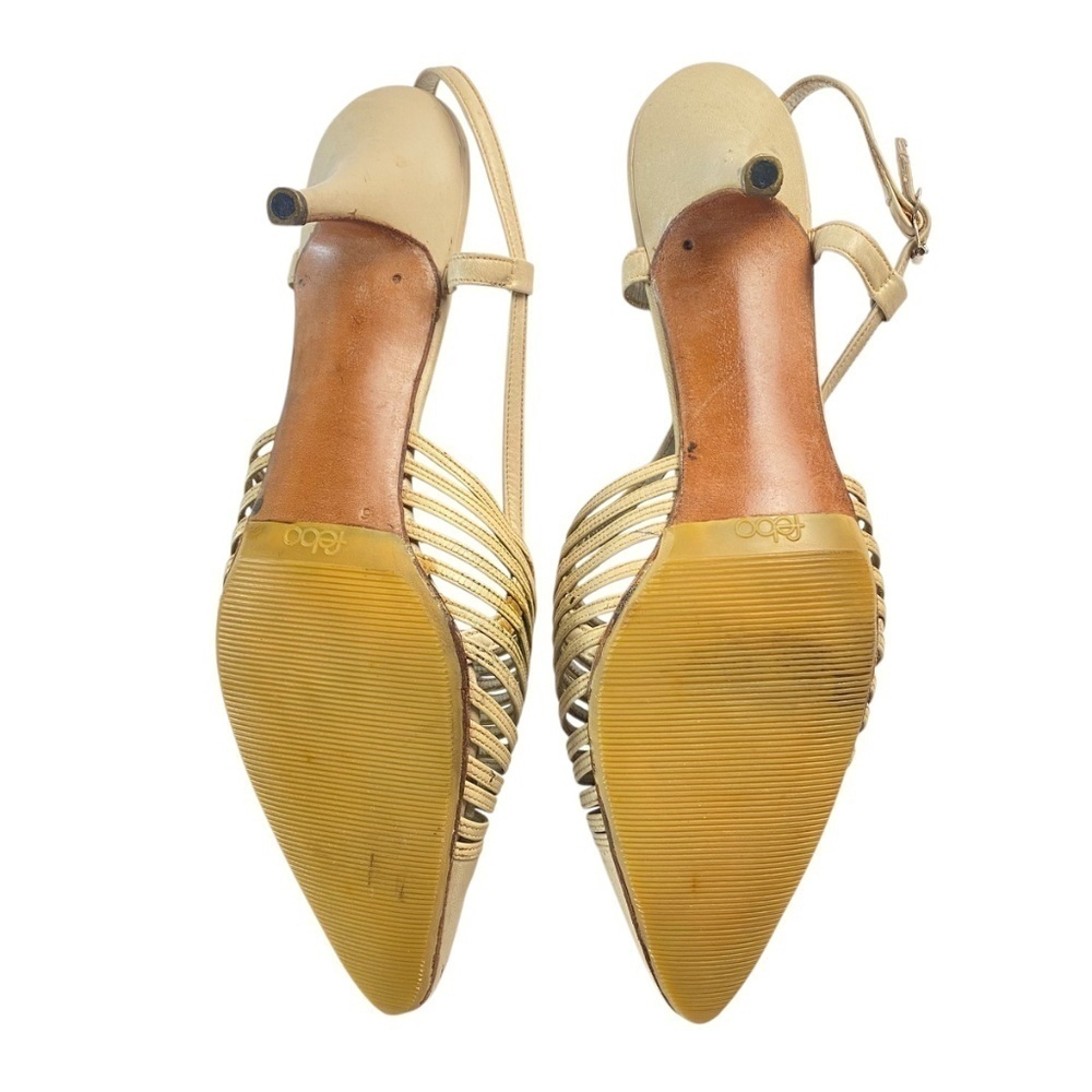 CHRISTIAN DIOR Vintage Soluliers 70’s Scarpins Leather in Beige Size 6 - Picture 6 of 13